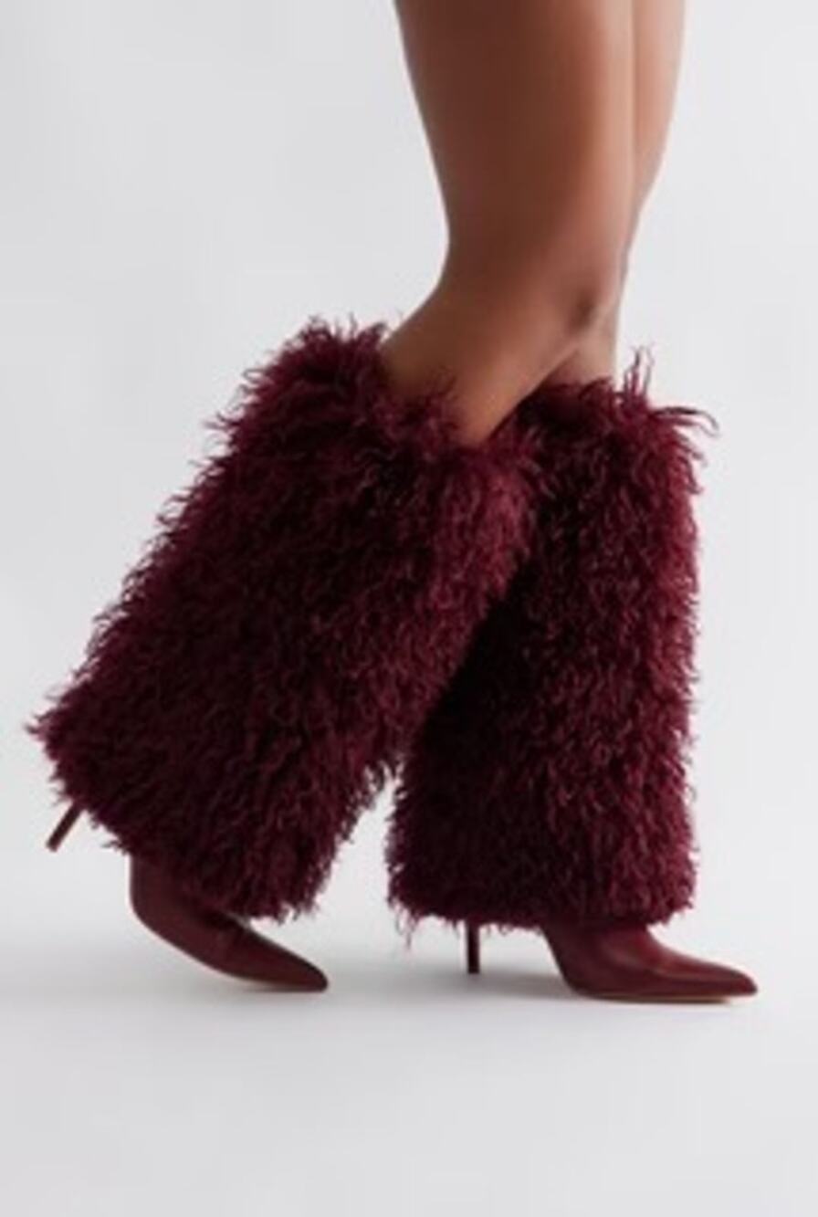 Burgundy Fashion Knee High Boots for Women Pointed Toe Stiletto Heel 9.5